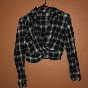 Plaid crop bottom up